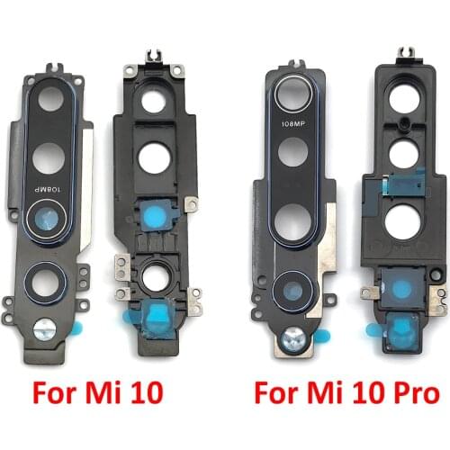 10Pcs/Lot For Xiaomi Mi 10 Pro Mi10 Rear Back Camera Lens Glass Back Cover With Metal Frame Holder Replacement Repair Parts