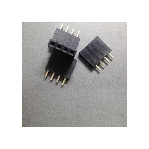 100Pcs/lot freeshipping 1*4P 2.54mm Pitch 4 Pin Female Single Row Straight Header Strip Golden Single Row 1x4 pins Female Header