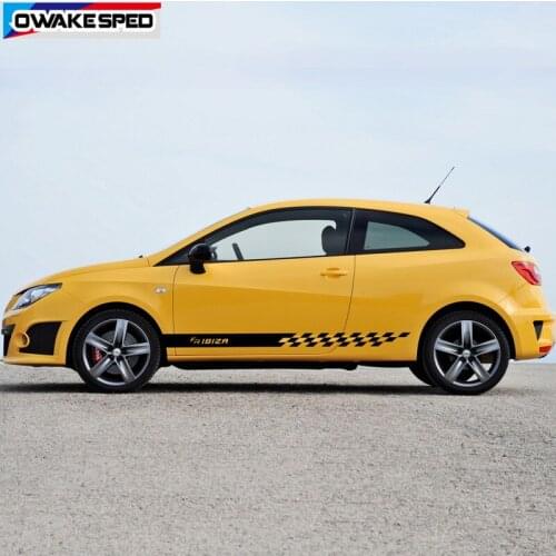Both Side Racing Stripes For Seat Ibiza FR TGI ST TSI Cupra Car Door Skirt Stickers Sport Styling Body Decor Decal