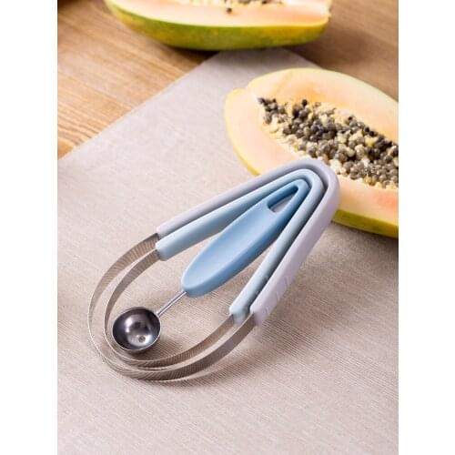 3pcs/set Stainless Steel Ball Digger Kitchen Watermelon Ball Fruit Scoop Eating Fruit Digging Tool Set