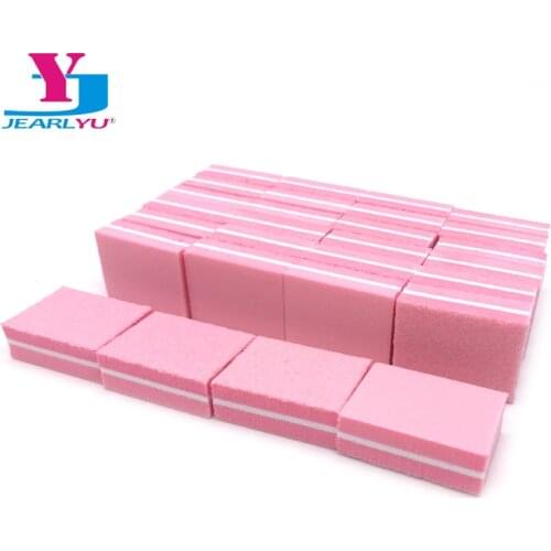 50 X Nail File Sanding Pink Buffer Block Mini Sponge Nail Filer Lime Ongle Manicure Polishing Grinding For Women Care Tools Sets