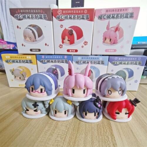 7PCS/Game Honkai Impact 3 Raiden Mei Quilt Series Figure Blind Box Mini Doll Collectibles Handicraft Decoration Gift Teenager
