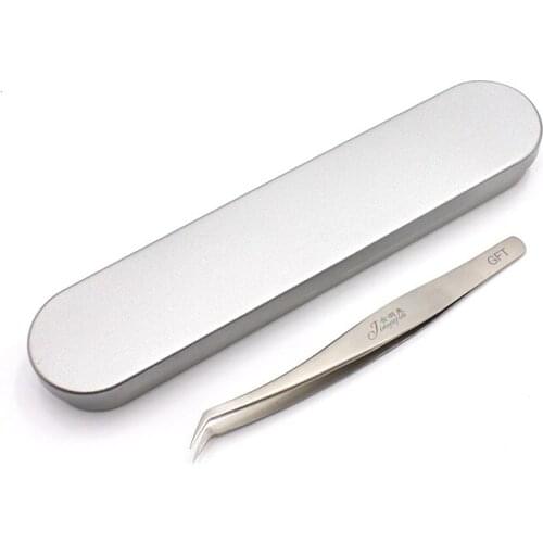 Vetus Tinplate Case Anti Static False Eyelash Planting Tweezers Gold Feather / Dolphin Shape Stainless Steel Pinzas