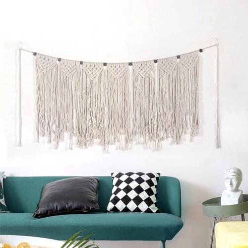 Nordic Style Macrame Hand-woven Bohemian Tapestry Creative Studio Bedroom Tassel Wall Hanging Home Decoration Wedding