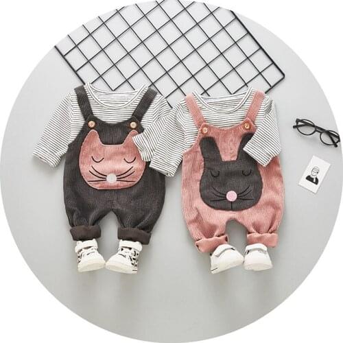 Kids Clothes Striped T-Shirt Overalls Girls Clothing Toddler Children Clothing Tracksuit O-Neck T Shirt Pants Girl Kids Costume