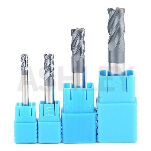 Nc machining center milling cutter with alloy round head and 4 edges, 50 degrees D12-D16 Tungsten steel milling cutter