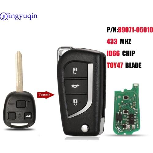 Jingyuqin Upgrade Remote Car Key 434Mhz toy47 4d66 Chip For Toyota Yaris Avensis Corolla Carina ETC Control P/N:89071