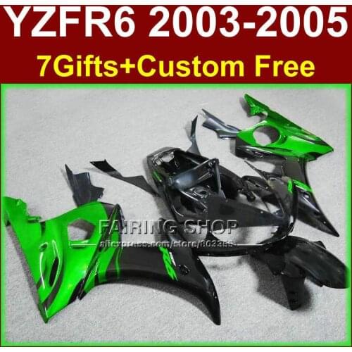 FTR Green black bodywork for YAMAHA YZF1000 fairing kit YZFR6 03 04 05 fairings YZFR6 2003 2004 2005 Motorcycle sets D6F
