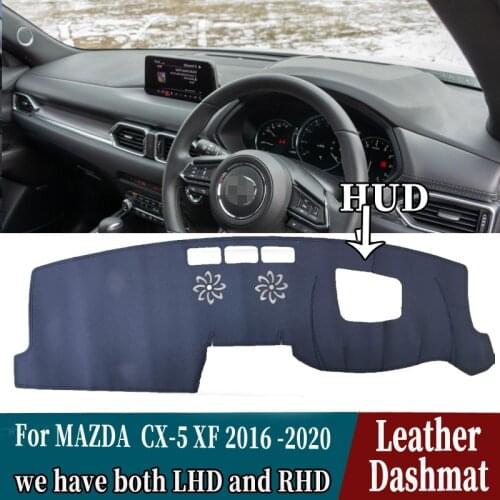 Leather Dashmat Dashboard Cover Pad Dash Mat Carpet Car-Styling Accessories For MAZDA CX5 CX-5 XF G2 2016 2017 2018 2019 2020