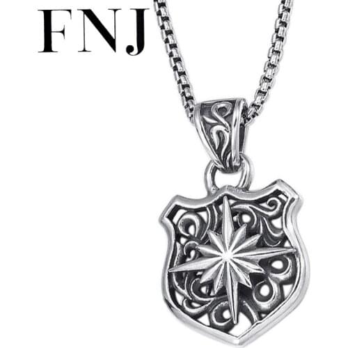 FNJ Hang Cross Pendant 925 Silver Original Pure S925 Thai Silver Pendants Women for Jewelry Making 4mm Hole