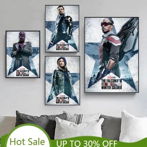Marvel The Falcon & Winter Soldier Canvas Poster Hit American TV Series Superhero Painting Print Wall Art Kid Home Decor Cuadros