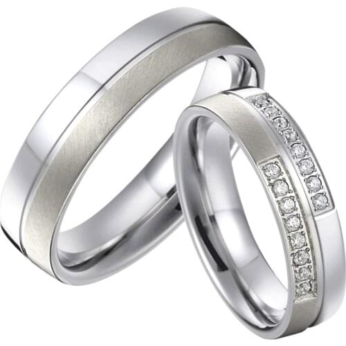 Mens Bridal Wedding Band fashion jewelry finger rings Silver Color Alliances Anniversary Love Couple Rings For Women