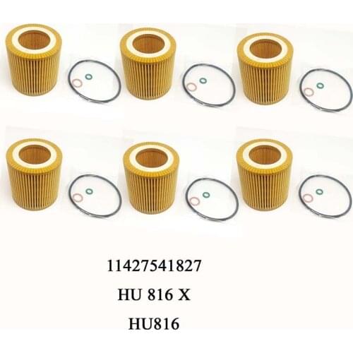 Yubao 6PCS New Oil Filter Kit 11427566327 For BMW E60 E82 E88 E90 E92 E93 11427541827 HU816X
