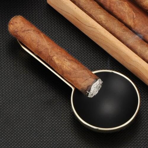 GALINER Single Metal Cigar Ashtray Outdoor Windproof Portable Spoon Shape Ash Tray Smoking Accessories Cigar Holder