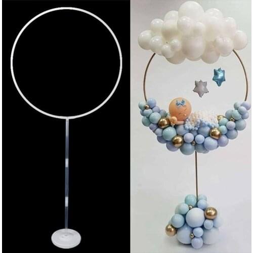Plastic Round Ring Qrch Wedding Arch Stand Artificial Flower Balloons Decor Birthday Party Wedding Decoration Flower Stand Fram