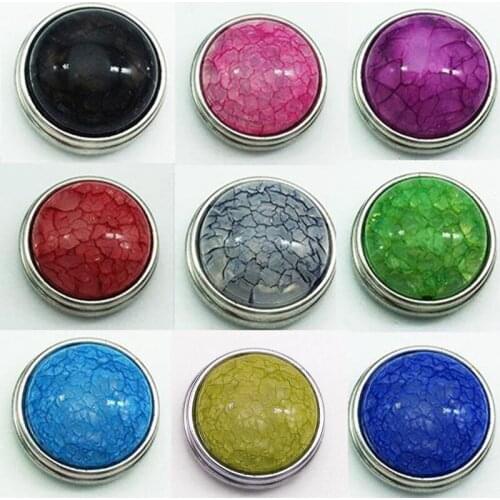 18mm Crackle Resin Sanp Button For snap jewelry Nr905