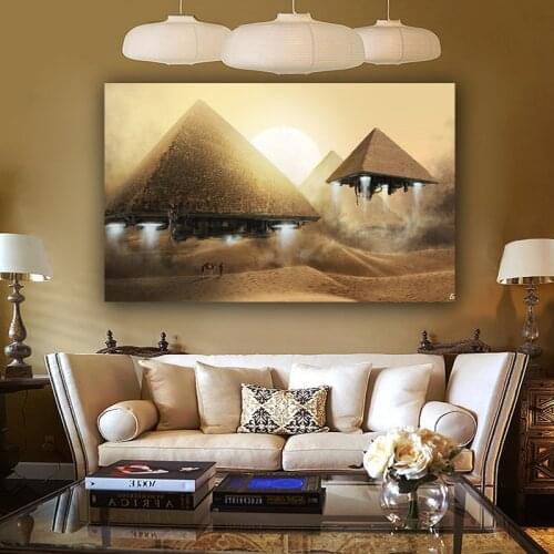 RELIABLI ART Canvas Painting Floating Pyramid Egypt Posters And Prints Decorative Painting Wall Pictures For Living Room