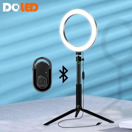 LED Selfie Light Ringlight with Phone Tripod Ring Lamp with Bluetooth Remote Selfie Stick for Makeup Vdieo Photographic Lighting