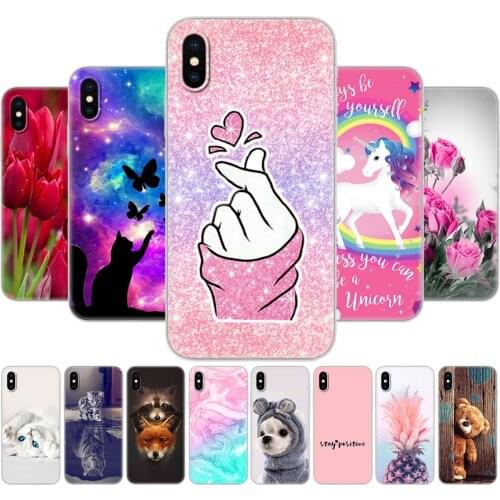 For iphone X XS XR Case Silicon Soft TPU Back Phone Case Cover for iphone xs max Etui Bumper Protective Coque Painting Shell