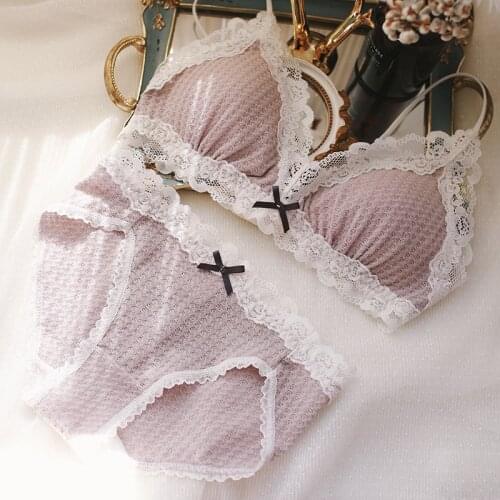 SP&CITY New Vintage Lace Bra Sets Women Sexy Seamless Luxury Fairy Bralette Chest Tops Sense Underwear Wire Free Lingerie Set