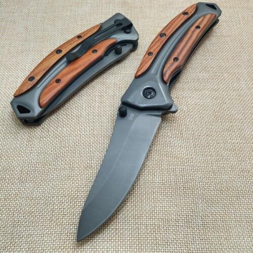 Damascus Steel Tactical Pocket Folding Knife Camping Survival Knife Sandalwood Handle Hiking Hunting Knives Self-defense Tools