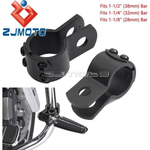 Custom 1-1/2" 1-1/4" 1-1/8" Motorcycle Steel Footrests Foot Peg Mount Clevis Clamps Highway Crash Bar Clamps Engine Guards Clamp