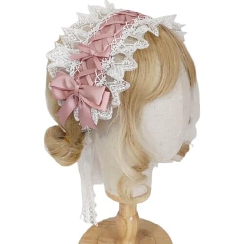 Girl Ruffles Lace Headband with Bowknot Hair Hoop Gorgeous Fashion Headwrap Sweet Anime Maid Cosplay Accessories