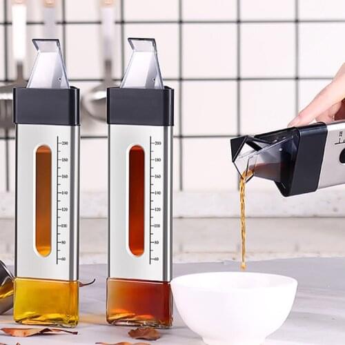 1PC Cooking Seasoning Bottle Olecranon Shape Dispenser Oil Glass Storage Bottle Bottles for Sauce Salad Dressing Kitchen Tool
