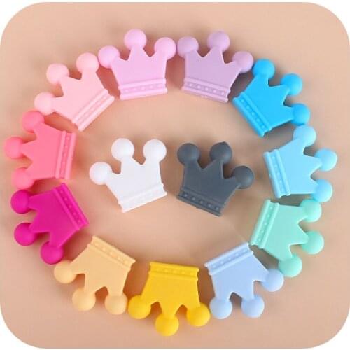 100Pcs Crown Silicone Beads Polyhedron BPA Free Silicone Beads Making Jewelry Bracelet Toddler Infant Teethers Baby Accessories