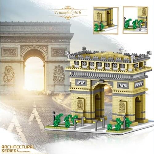 2020pcs Arc De Triomphe City Architecture 3D Model Building Block City Street View Miniature Building Block Assembly Toy Gift