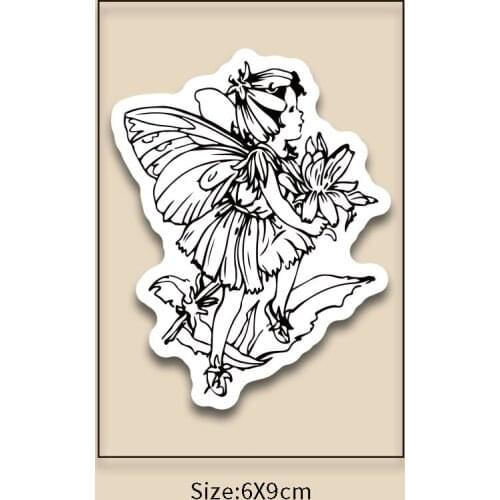 9*6CM Cute Fairy Transparent Clear Stamps / Silicone Seals Roller Stamp For DIY Scrapbooking Photo Album/Card Making