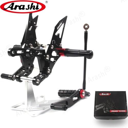 Arashi For YAMAHA YZF R1 2009 - 2014 CNC Adjustable Footrests Foot Pegs Rider Rearset Foot Rest YZF-R1 2010 2011 2012 2013