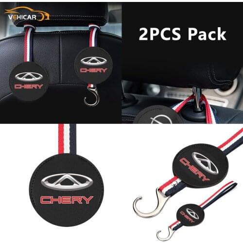 VEHICAR Seat Back Organizers Universal Hooks 2Pack Car Headrest For CHERY Auto Handbag Clothes Coats Grocery Bags Organizer
