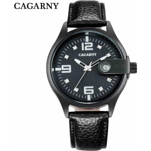 CAGARNY Women Casual Leather Watch Fashion Bracelet Strap Quartz Wristwatch For Girls Life Waterproof Ladies Calendar Watches