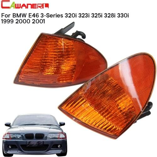 Cawanerl 2 X Car Turn Signal Light Front Bumper Corner Lamp Housing For BMW E46 3-Series 320i 323i 325i 328i 330i 1999 2000 2001