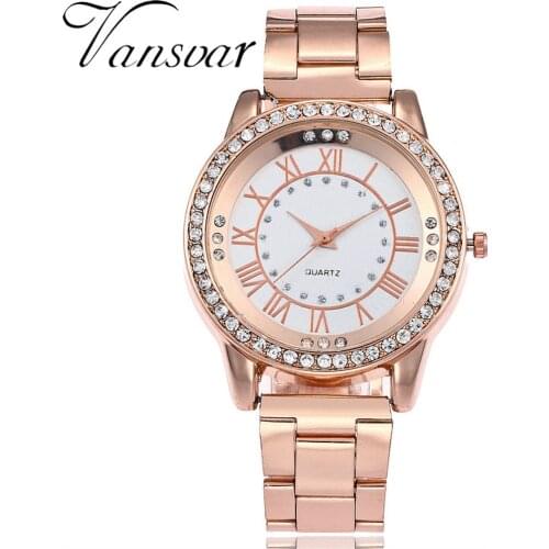 Vansvar Top Brand Quartz Stainless Steel Band Womens Watches Marble Strap Mens Gold Watch Analog Wristwatches reloj mujer #N05