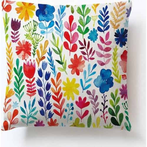 Decorative Throw Pillow Case Cover Plain Floral Plant Cushion Cover For Sofa Home Car Capa De Almofadas 45x45cm