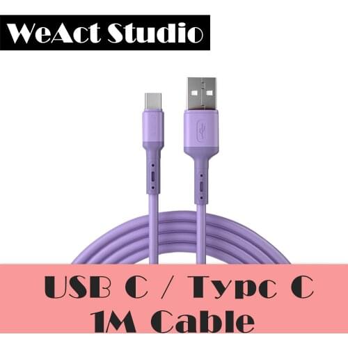 Type-C Quick charge 3A mobile phone color liquid soft rubber silicone data line