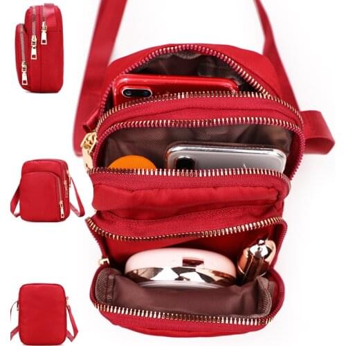 Summer Small Shoulderbag Women Girl Nylon Crossbody Bag Lightweight Phone Wallet Lady Mini Clutch Messenger Square Bags Vintage