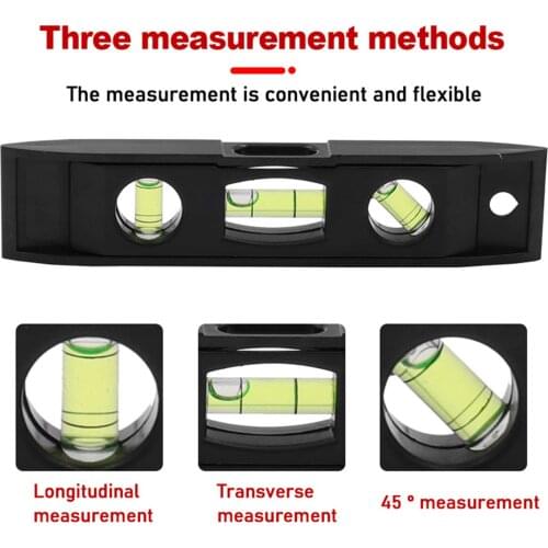 Magnetic Gradienter Level Spirit Level Torpedo Level Black 6 Inch Powerful Durable V-groove Plastic Housing Measuring Tool