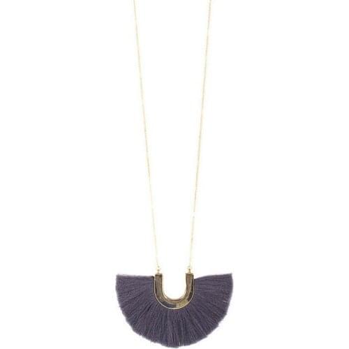 Fashion Women Long Sweater Chain Cotton U Shape Metallic Fringe Pendant Necklace for Women Long Chain Tassel Pendant Necklace
