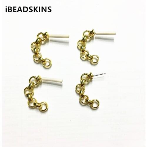 New arrival!24x18mm 100pcs/lot gold color Zinc alloy chain-shape earrings accessories for Earrings DIY( as shown)