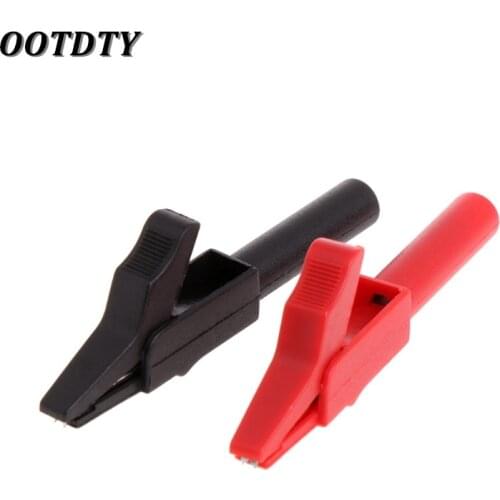 OOTDTY 2 Pcs Full Protective Alligator Clips Crocodile Clamp For Professional Multimeter