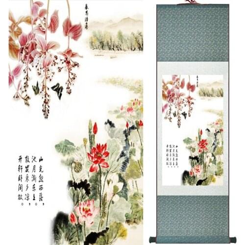 Landscape painting Home Office Decoration Chinese scroll painting mountain and River paintingPrinted painting042311