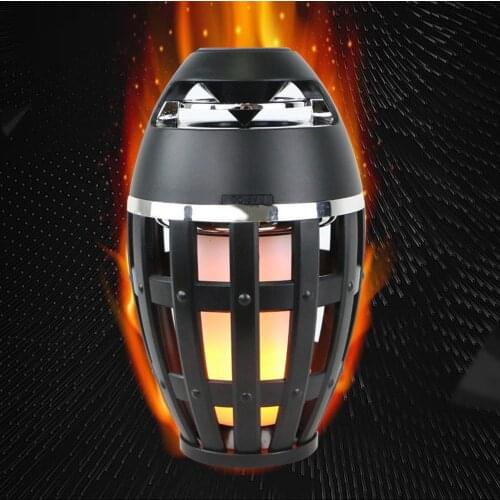 Portable Wireless Bluetooth Flame Flicker Design Music Player LED Light Speaker