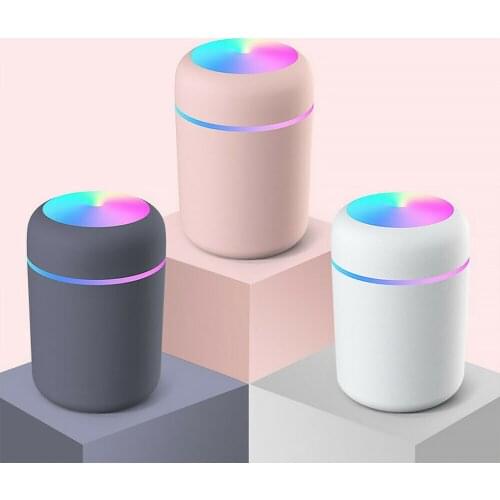 Portable 300ml Electric Air Humidifier Aroma Oil Diffuser USB Cool Mist Sprayer with Colorful Night Light for Home Car Office