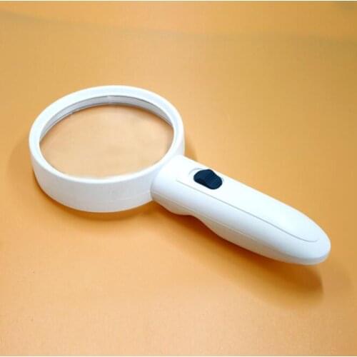 LED UV Illuminated 3X Handheld Magnifying Glass Dia 131mm Acrylic Lens Magnifier Reading Loupe for Stamp Fluorescence Detecting