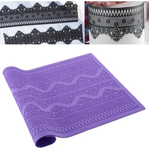 Flower Pattern Silicone Mat Fondant Cake Lace Embossed Cake Mold Sugar Lace Mat Cake Decorating Tool Embossing Mat