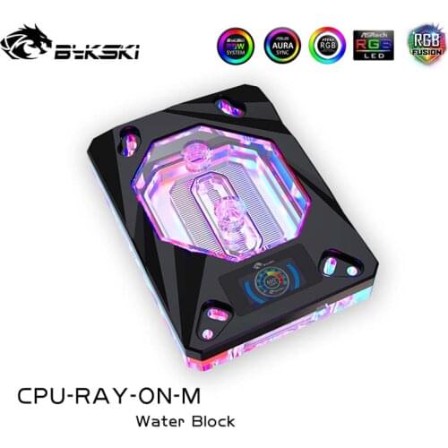 Bykski CPU-RAY-ON-M,AMD CPU Water Block With OLED Temperature Display For RYZEN AM3/AM3+/AM4 CPU Cooler Processor Radiator