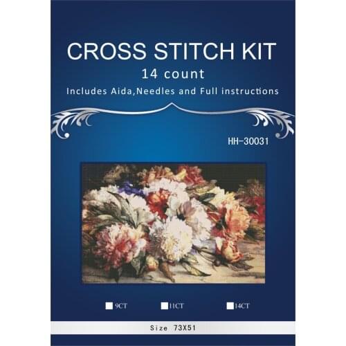 All kinds of flowers ,Counted Cross Stitch 14CT Cross Stitch Sets Wholesale cartoon Cross-stitch Kits Embroidery Needlework